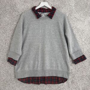 Metropolitan womens grey flannel‎ lined sweater long sleeve VINTAGE womens Med